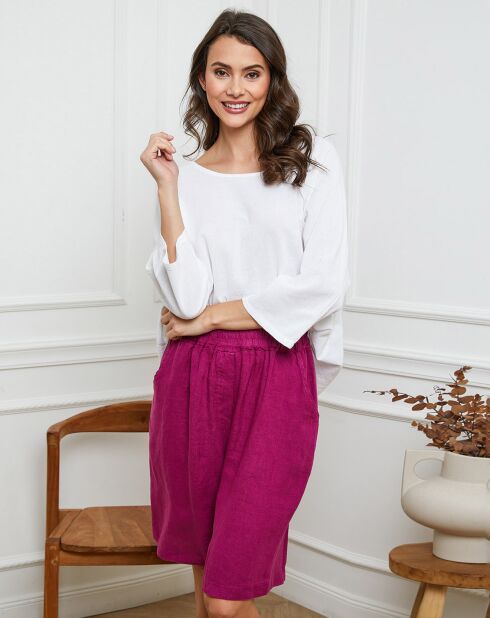 Frisse witte top van linnen en katoen