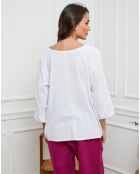 Top en Lin & Coton Fraiche blanc