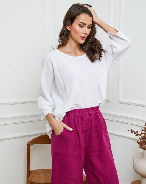 Frisse witte top van linnen en katoen