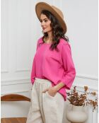 Top en Lin & Coton Fraiche fushia