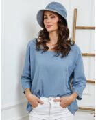 Top en Lin & Coton Fraiche indigo