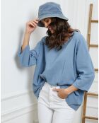 Top en Lin & Coton Fraiche indigo