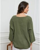 Top en Lin & Coton Fraiche kaki