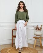 Top en Lin & Coton Fraiche kaki