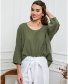 Top en Lin & Coton Fraiche kaki
