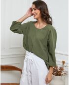 Top en Lin & Coton Fraiche kaki