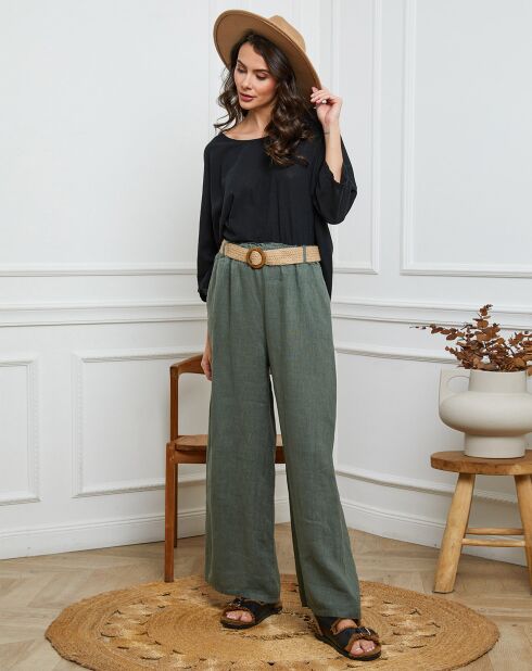 Top en Lin & Coton Fraiche noir