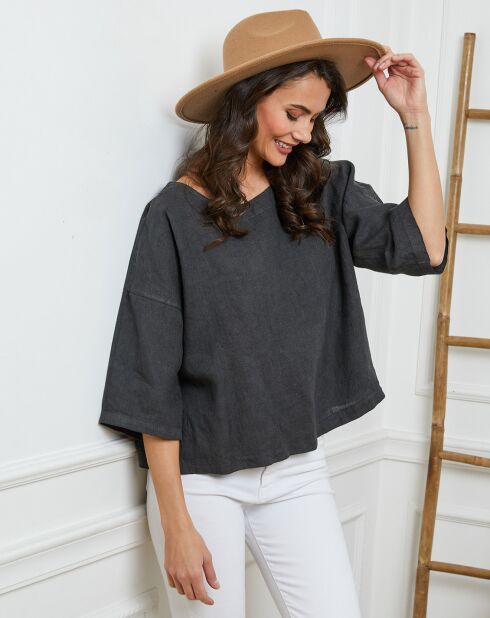 Georginia-Carbon-Oberteil aus 100% Leinen