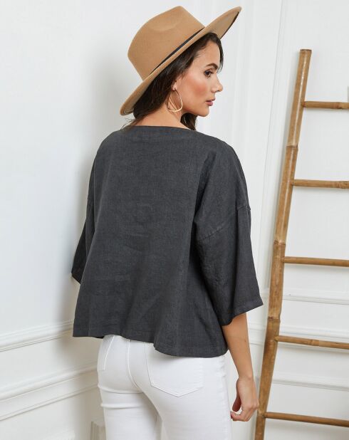 Georginia-Carbon-Oberteil aus 100% Leinen