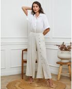 Pantalon 100% Lin Gladys beige