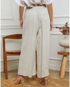 Pantalon 100% Lin Gladys beige