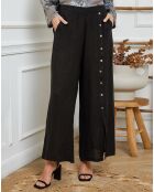 Pantalon 100% Lin Gladys noir