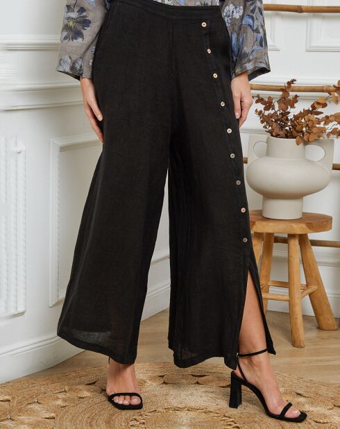 Pantalon 100% Lin Gladys noir