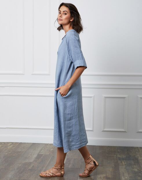 Robe 100% Lin Granel indigo