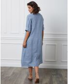 Robe 100% Lin Granel indigo