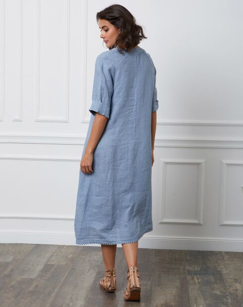Robe 100% Lin Granel indigo