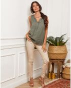 Top 100% Lin Harley kaki