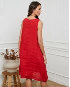 Robe 100% Lin Hemar rouge