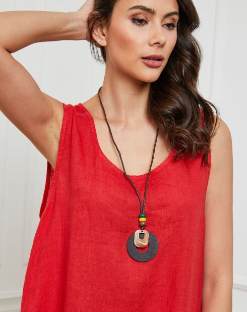 Rode jurk van 100% linnen van Hemar