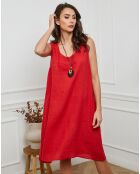 Robe 100% Lin Hemar rouge