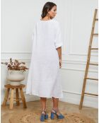 Robe 100% Lin Indira blanche