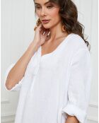Robe 100% Lin Indira blanche