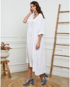 Robe 100% Lin Indira blanche