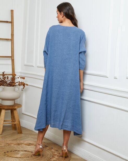 Robe 100% Lin Indira indigo