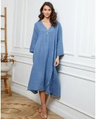 Robe 100% Lin Indira indigo