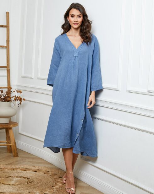 Robe 100% Lin Indira indigo