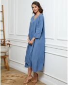 Robe 100% Lin Indira indigo