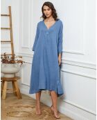 Robe 100% Lin Indira indigo