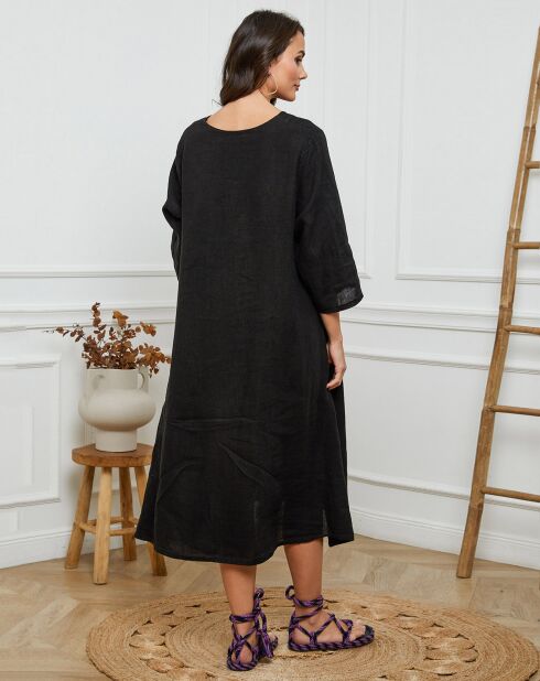 Robe 100% Lin Indira noire