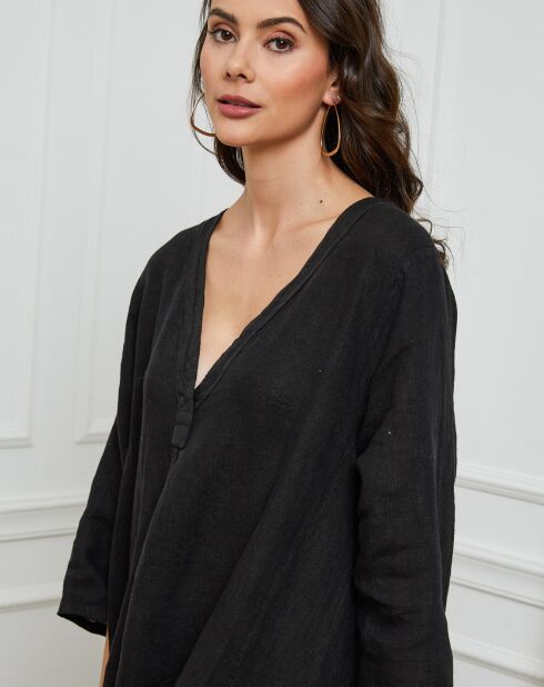 Robe 100% Lin Indira noire
