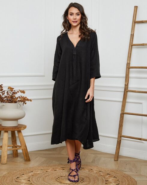 Robe 100% Lin Indira noire