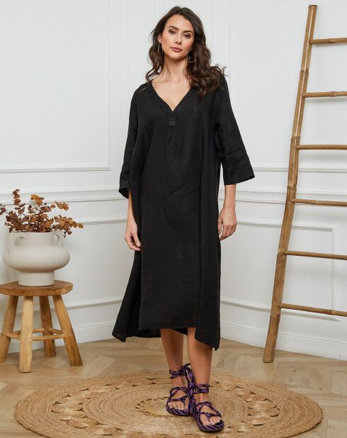 Robe 100% Lin Indira noire