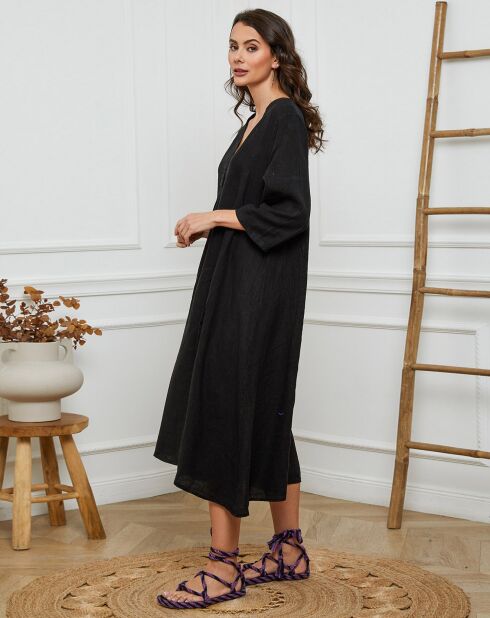 Robe 100% Lin Indira noire