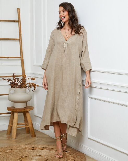 Robe 100% Lin Indira taupe