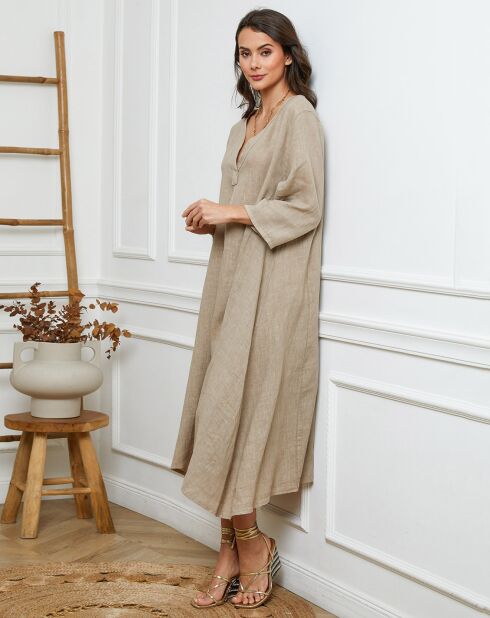 Robe 100% Lin Indira taupe