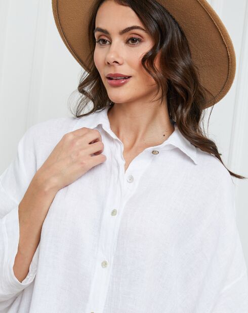 Wit overhemd van 100% linnen Ivy