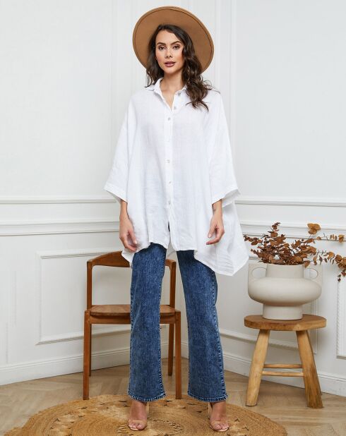 Wit overhemd van 100% linnen Ivy