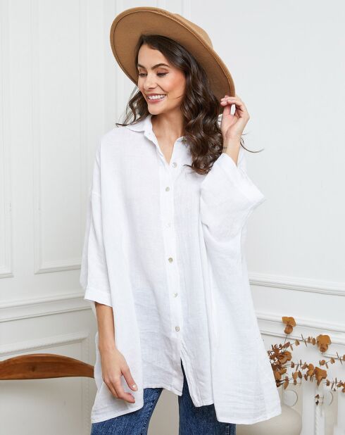 Wit overhemd van 100% linnen Ivy