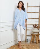 Chemise 100% Lin Ivly ciel