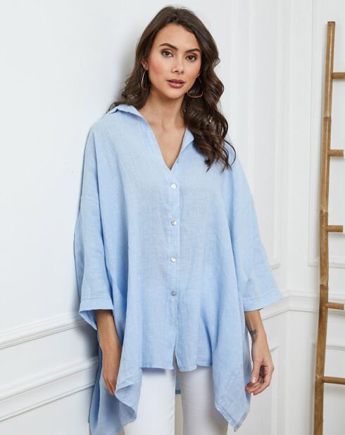 Chemise 100% Lin Ivly ciel
