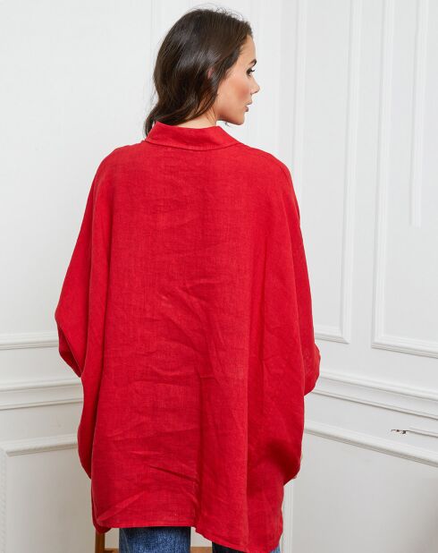 Chemise 100% Lin Ivly rouge