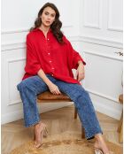 Chemise 100% Lin Ivly rouge