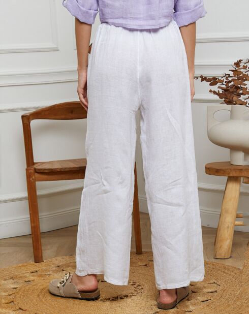 Jamina witte broek van 100% linnen