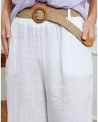 Pantalon 100% Lin Jamina blanc