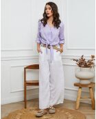 Pantalon 100% Lin Jamina blanc