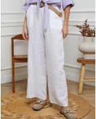 Pantalon 100% Lin Jamina blanc